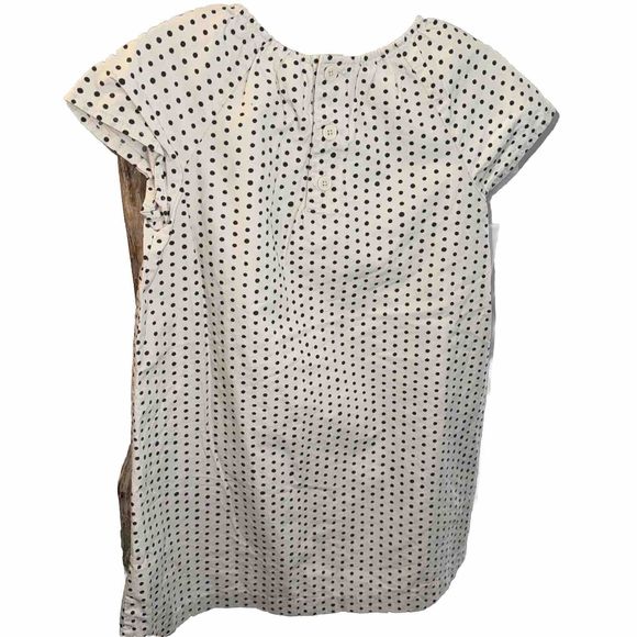 Hanna Andersson Size 120/6-7 Girls Cream With Black Polka‎ Dots Dress Cotton - Picture 5 of 5